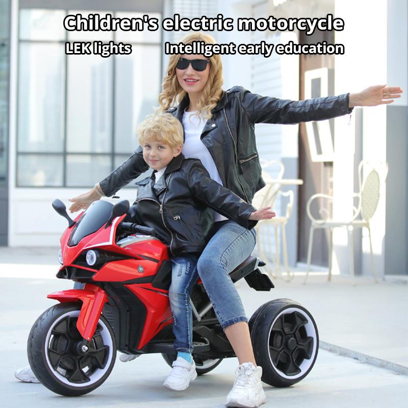 Детский электрический мотоцикл, трехколесный велосипед для мальчиков и девочек, перезаряжаемый велосипед-чоппер с дистанционным управлением и музыкой Bluetooth
