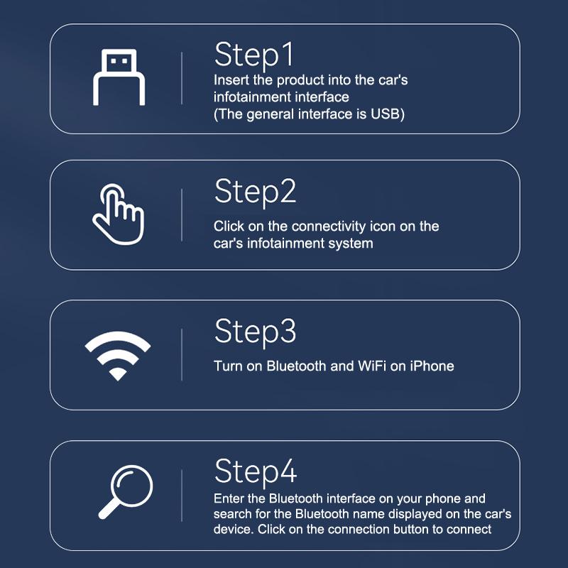 Беспроводной адаптер CarPlay с сигнальной лампой для iPhone Android Auto 2 в 1 проводной к беспроводному AI Box USB-подключение для грузовика
