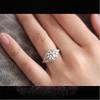 Elegant Silver Plated Ring With Round White Sapphire Rhinestone For Weddings
