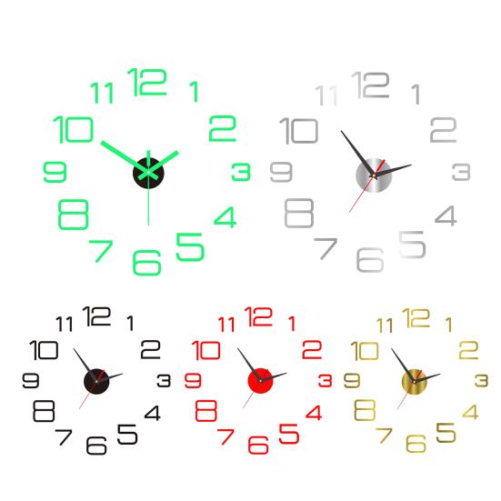 Luminous Wall Clock Silent Movement Easy-to-read Simple Installation Decorative DIY Wall Clock for Living Room Bedroom