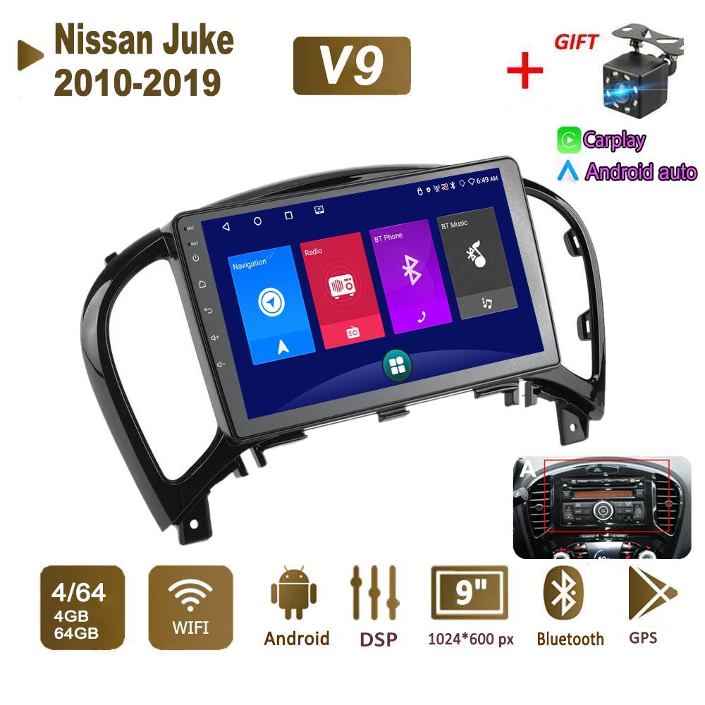 Android Car Radio Stereo For Nissan Juke 2010-2019 GPS Navigation 2DIN 4 Core Multimedia Player 4+64GB Carplay Autoradio