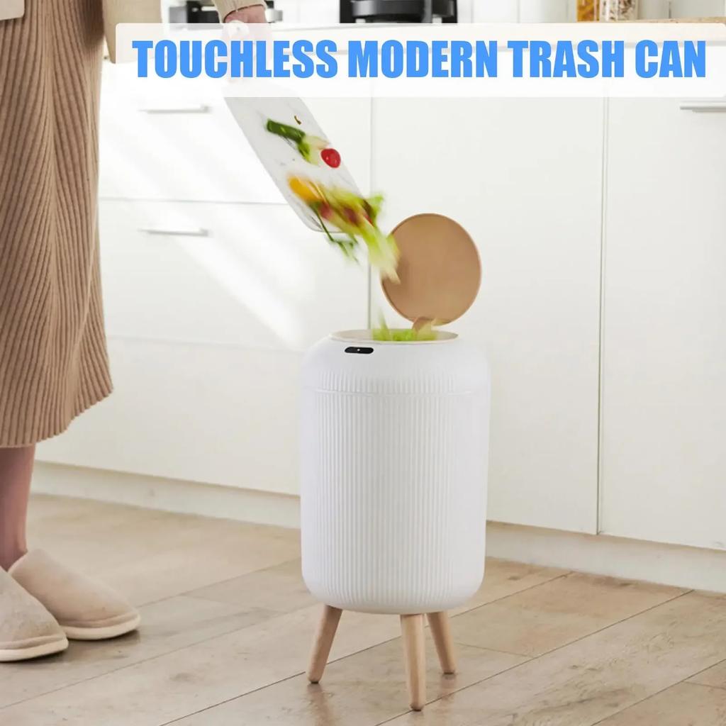 Smart Sensing Trash Can Household Living Room Bedroom Touchless Automatic Kitchen Recycle Waste Bin with Lid / 6 Rolls Trash Bag