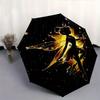 Tinker Bell Theme Automatic Compact Folding Cute Umbrella - Portable and Durable, 8-Bone Iron Umbrella for All Weather0707077