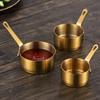 80/100ml 304 Stainless Steel Sauce Pan with Handle Korean Mini Round Seasoning Dishes Pepper Ketchup Dipping Bowl Tableware
