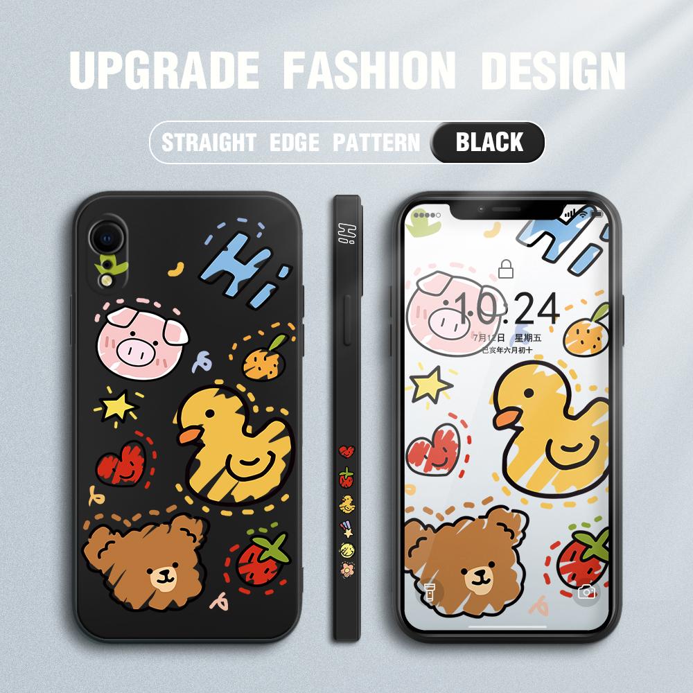 Милый милый чехол для телефона с изображением животных для Redmi Xiaomi POCO Note 10 Pro 9 9A 9T 10C 8 7 11 Lite 5G X3 M3 с квадратным краем, мягкая полная защита камеры, мягкий чехол из ТПУ