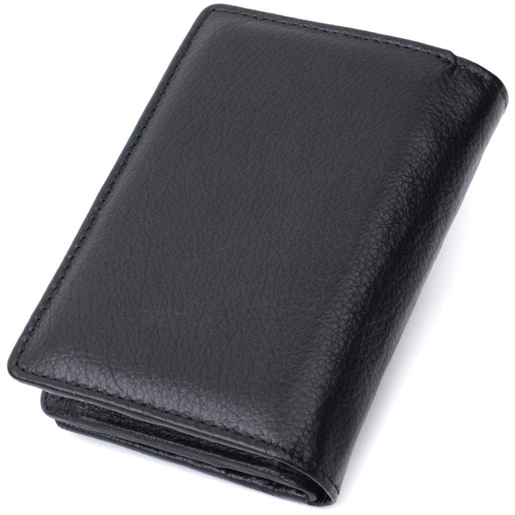 Practical Wallet with Coin Holder Made of Genuine Leather ST Leather 22740 Black
