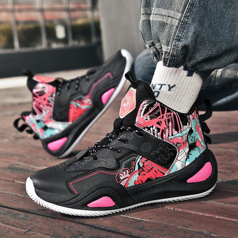 Мужские настоящие баскетбольные кроссовки для подростков, высокие спортивные кроссовки для студентов, повседневные кроссовки для бега