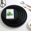 Japanese Black Wooden Dessert Tray, Rectangular Tea Tray, Circular Cake Rack, Cute Tray, Kitchen Accessories, Wooden Tableware