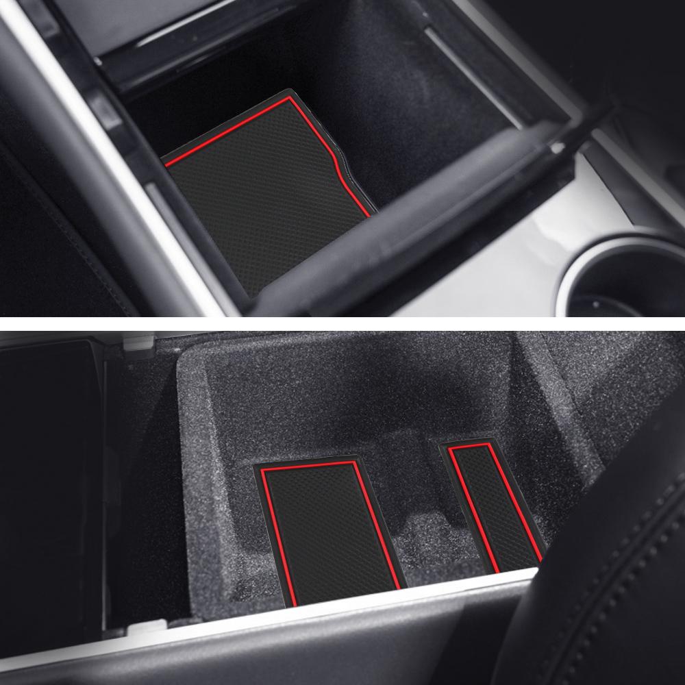 Автомобильный консольный коврик, защитный центральный держатель для стакана, накладки, автомобильные аксессуары для салона, противоскользящий коврик для Tesla Model 3