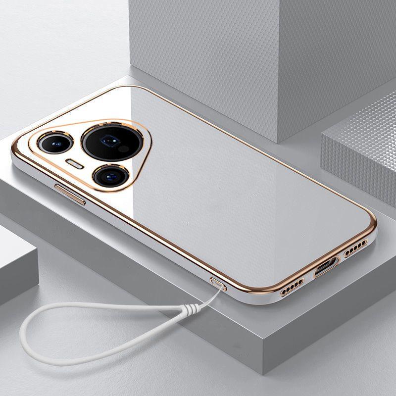 Чехол для Huawei Pura 70 Pro Чехол для телефона Huawei Pura 70 Pura 70 + Роскошное квадратное покрытие Противоударная мягкая силиконовая задняя крышка Fundas