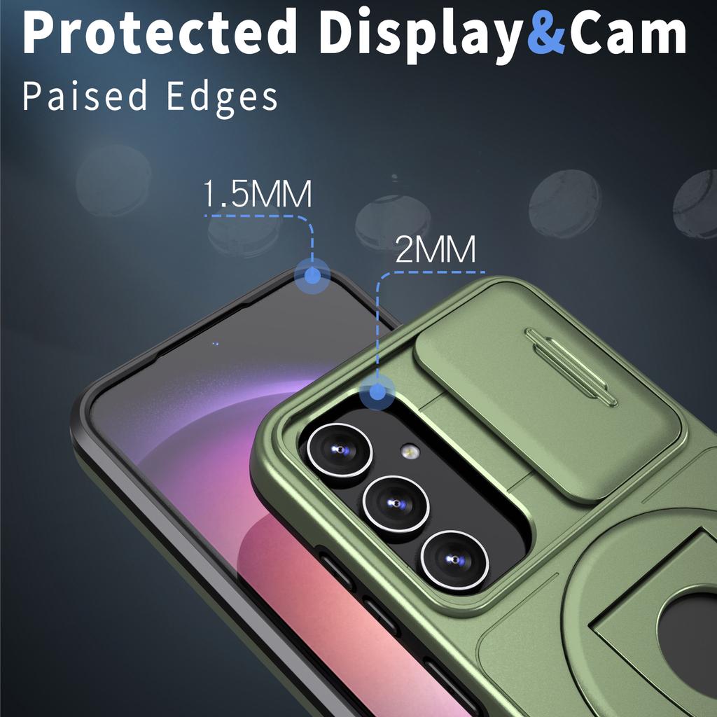 Для Samsung Galaxy S23 FE Чехол PC+TPU+Магнит N52 Защитный чехол для телефона Совместим с MagSafe