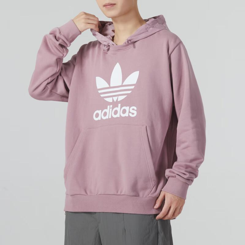 Adidas Originals Logo Print Casual Hoodie Long Sleeve Sweatshirt Men Tops Purple HC1950