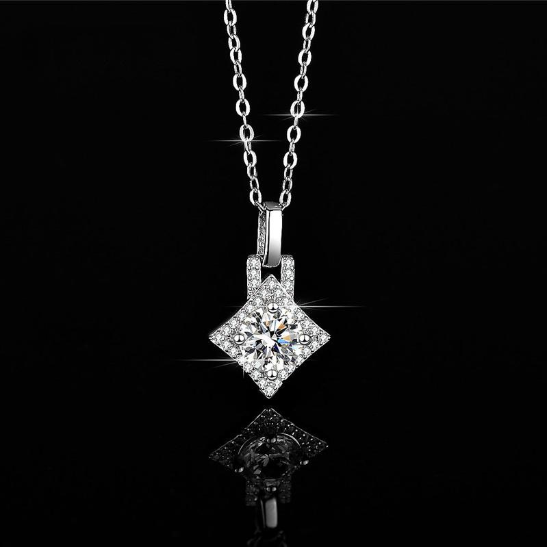 Серебряный кулон S925, ожерелье из муассанита 1 карат, модное роскошное свадебное ювелирное изделие, женское ожерелье, изысканный подарок