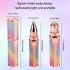 2 IN 1 Electric Eyebrow Trimmer USB Rechargeable Body Facial Hair Removal Lipstick Shape Mini Epilator for Women Colorful Starry Sky
