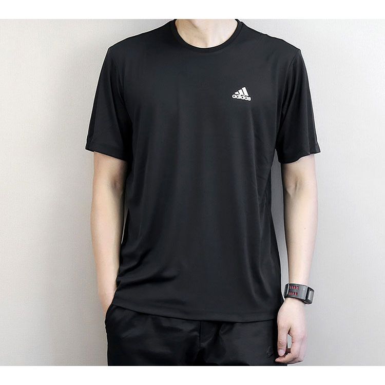 adidas Футболка для тенниса, спортивные мужские топы с короткими рукавами и круглым вырезом, черные AZ4076