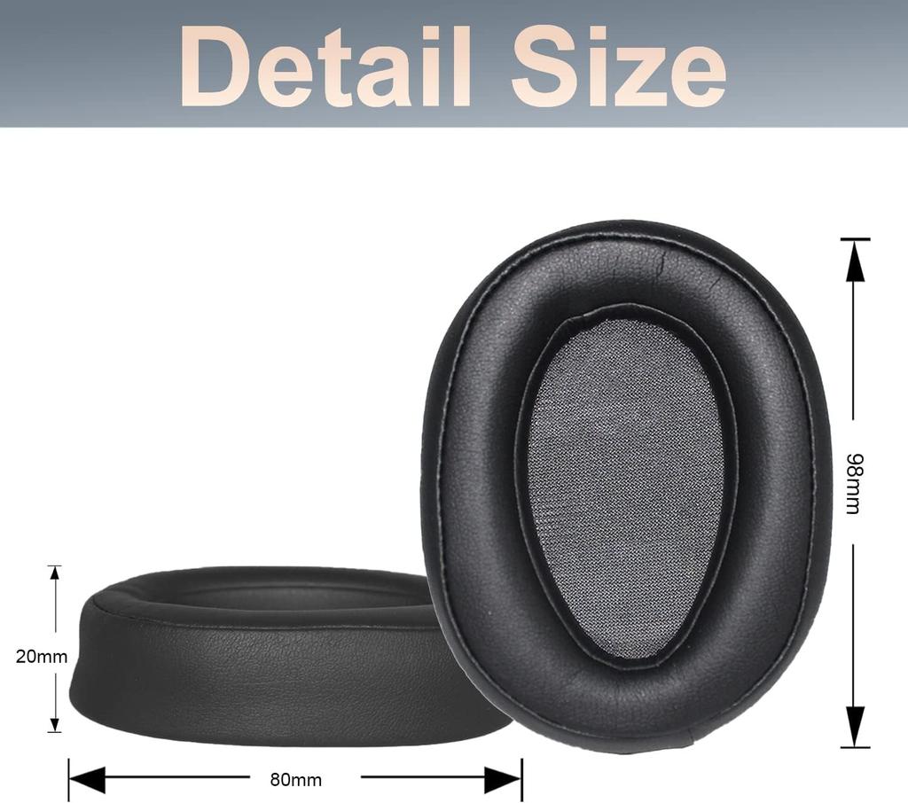 Сменные амбушюры Амбушюры из протеиновой ПУ кожи Подушечки для ушей Совместимы с наушниками Sony MDR-100ABN MDR-100ABN WH-H900N (черный)