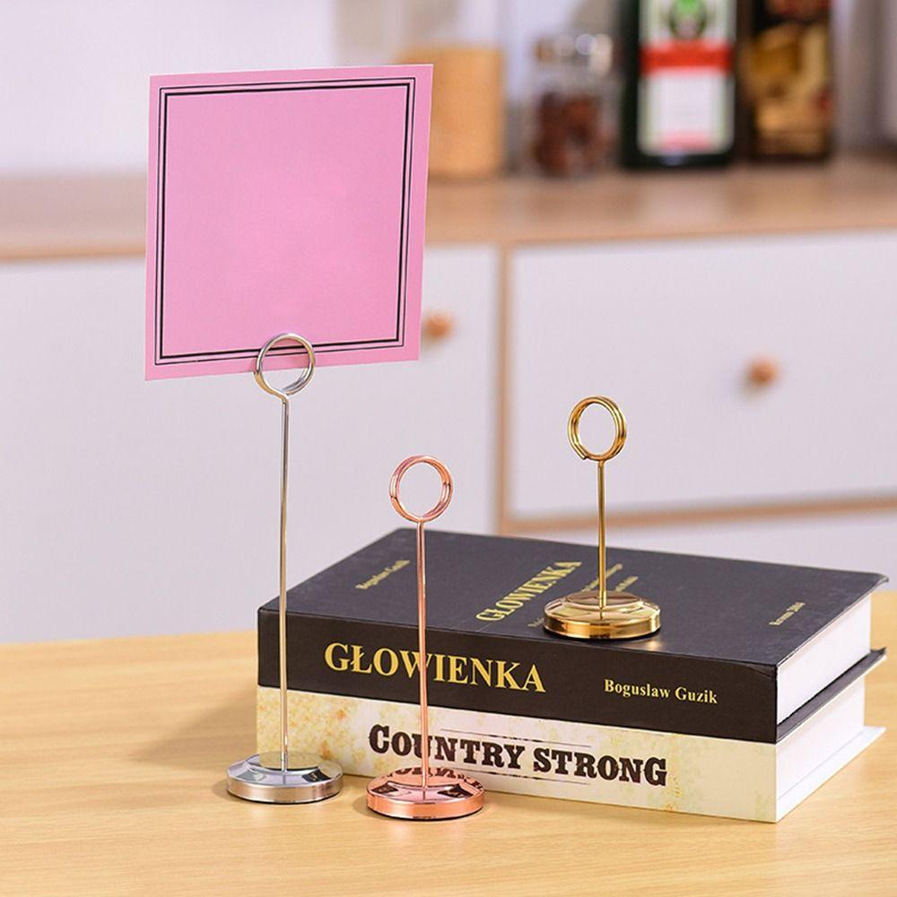 Stainless Steel Table Number Holder Round Card Holder New Paper Stand
