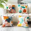 4 Pcs Double Sided Abstract Geometric Cushion Covers, Modern Art Tropical Print Throw Pillow Cases For Home Decor (No Inserts)
