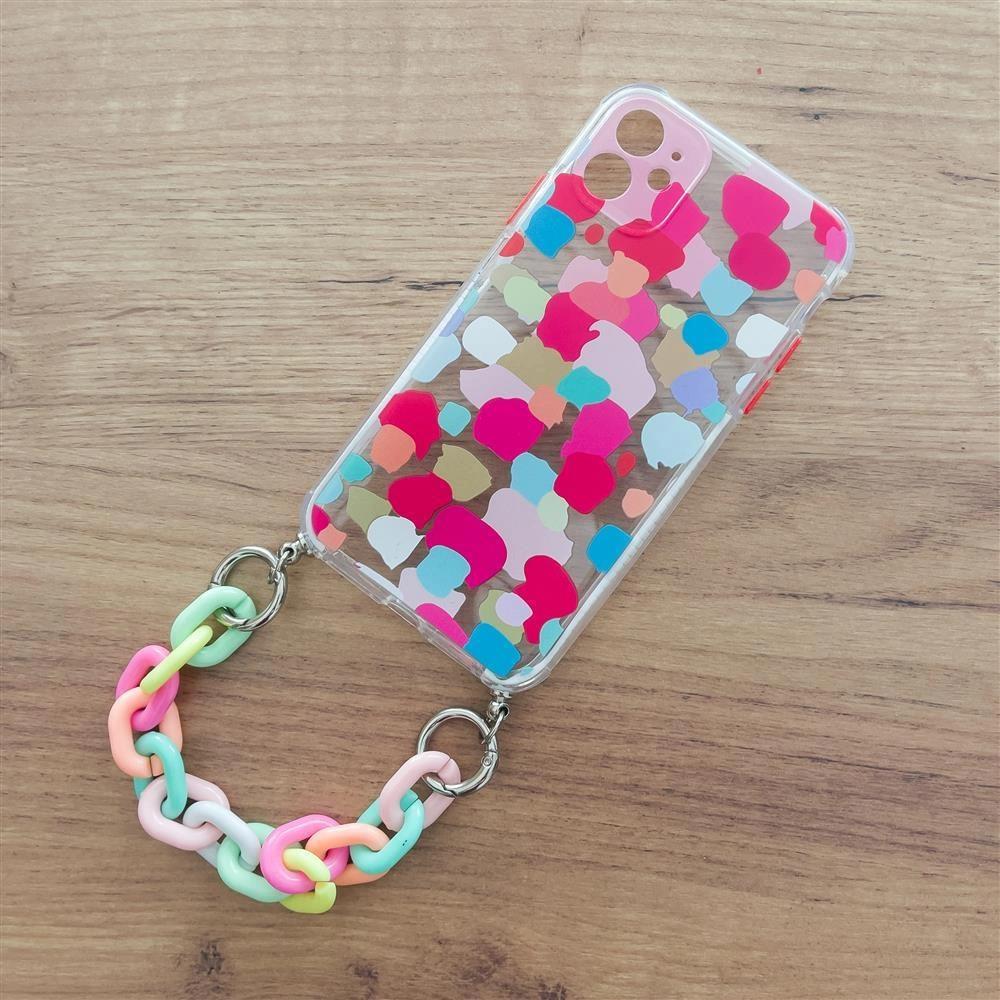 Color Chain Case Gel Flexible Case With Chain Pendant For Xiaomi Redmi 10 Multicolor (2)