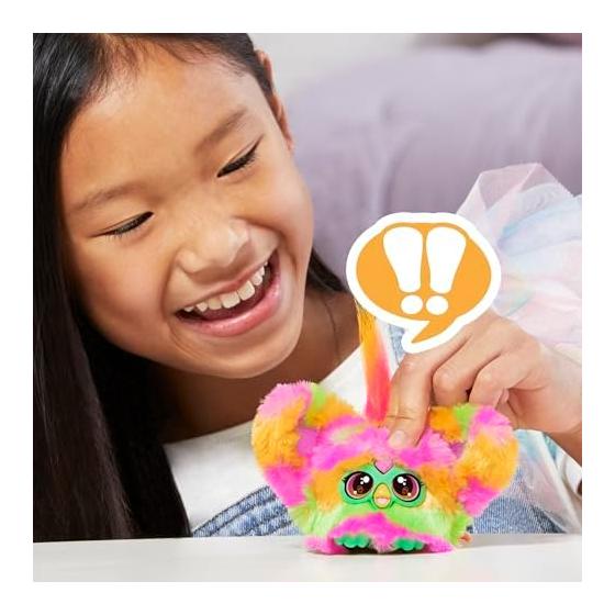 Furby Fur Bullets Party Mini Friend, более 45 звуков, язык Furby, электрическая плюшевая игрушка, для детей от 6 лет, разноцветная G0400, оригинальный продукт