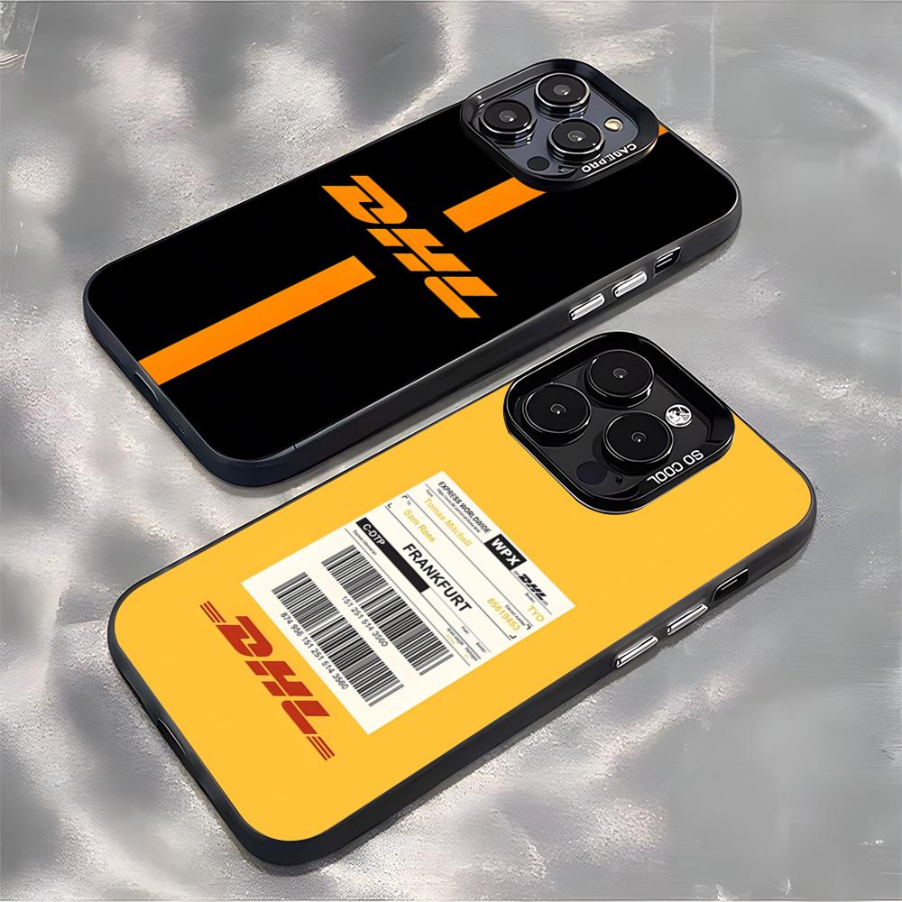 Чехол для телефона с логотипом бренда DHL Для IPhone17 Air 16 15 14 Plus 13 12 11 Pro 7 8 XS Max XR Серебристый Черный Бампер