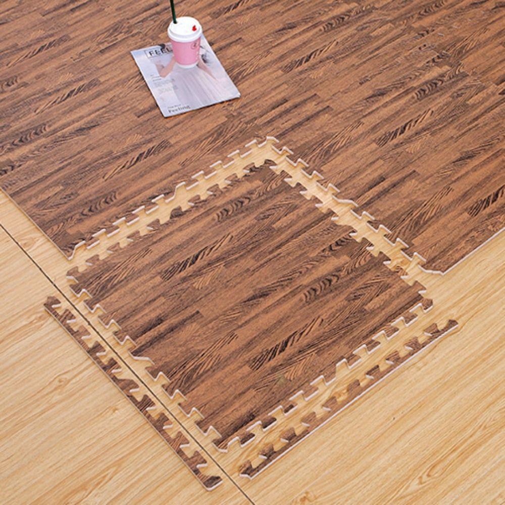 4 шт. Водонепроницаемый коврик-пазл с рисунком под дерево, напольный коврик из вспененного ЭВА, коврик-пазл из вспененного материала для гостиной