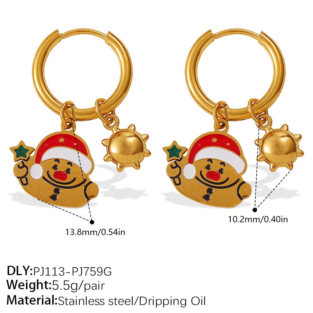 18K Gold Plated DIY Gingerbread Man Earrings - Festive Christmas Collection