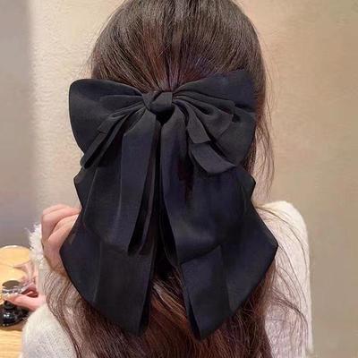 Элегантная французская атласная заколка-бантик для женщин