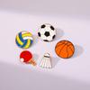 Volleyball Dripping Oil Brooch Basketball Metal Badge Cute Sports Ball Enamel Pin Decoration