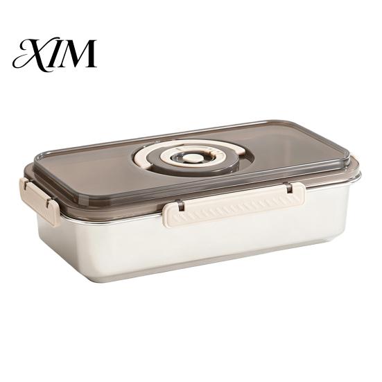 Bread Storage with Date Knob Airtight Stainless Steel Box, Clear Lid And Recording Large Capacity Food Container Keeper, for Sourdough