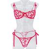 INS Style Romantic Heart Embroidered See-Through Mesh Underwire Bra