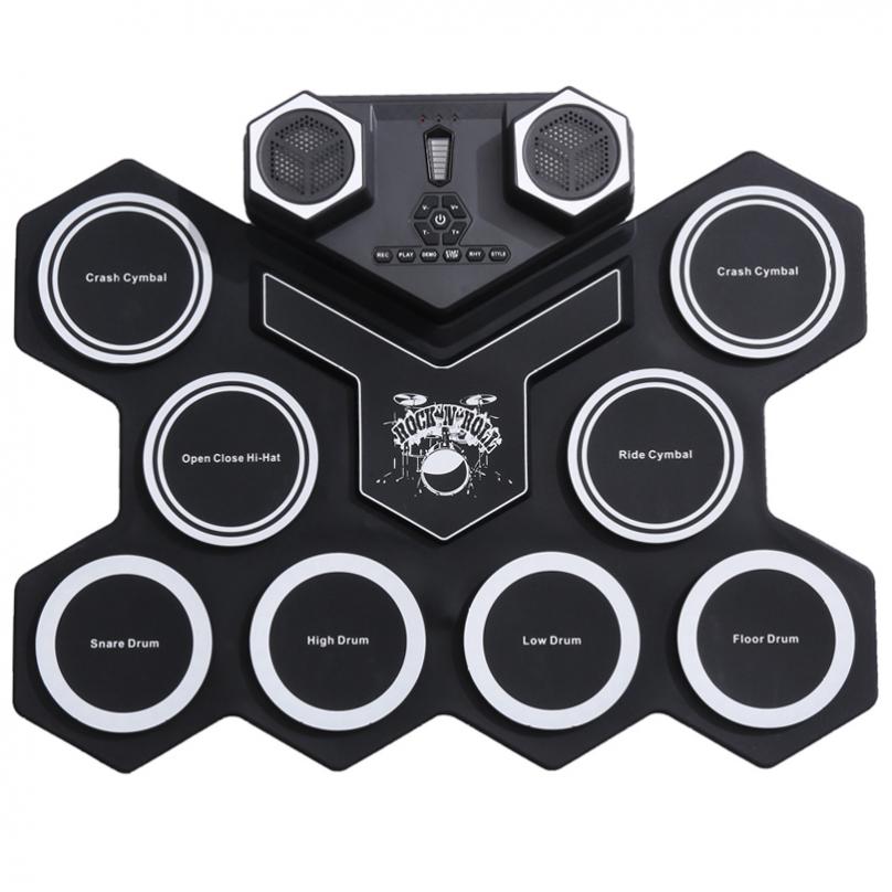 Электронная ударная установка Roll Up, 8 силиконовых пэдов, встроенные динамики, поддержка MIDI, Blue-tooth