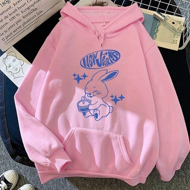 NewJeans Tokki Bunnies, подарок на день рождения, толстовка для женщин/мужчин, Harajuku, эстетические толстовки с графическим рисунком, унисекс, осень-зима, с капюшоном, Sudaderas