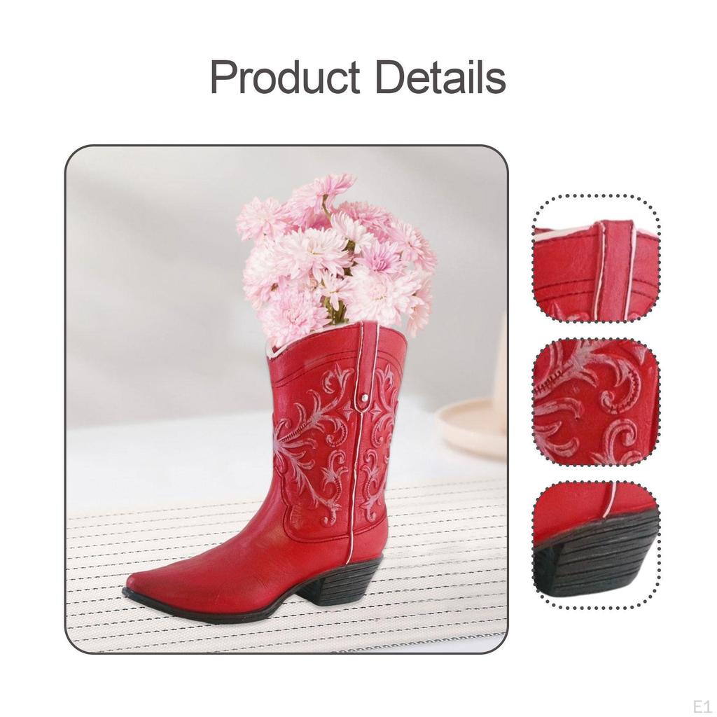 Boot Shaped Resin Flower Planter for Floral Arrangements In Home And Cafe