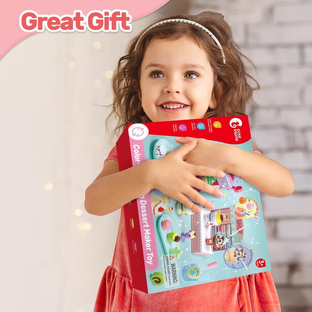 Игровой домик, симпатичная каменная игрушка, магазин мороженого, набор из 44 предметов, обучающая игрушка 2 в 1, как играть в самодельное мороженое-кекс с изменяемым цветом и температурой