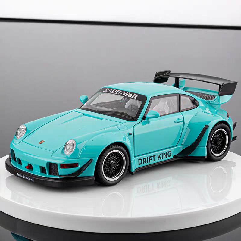 Porsche 911 993 RWB Модифицированный Суперкар Симуляция Литая Модель и Игрушечные Транспортные Средства Звуки и Свет Машинка с Инерционным Механизмом 1:Модель коллекции 24 сплава
