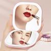 Double Sides Touch Travel Led 3 Colors Mini Foldable Cosmetic Charge Makeup Mirror With Light 3X Magnifying Compact Handheld