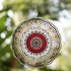 Elegant 3D Metal Windmill Featuring Red Floral Patterns & Arabic Calligraphy – No Electricity Needed, Perfect for Home & Garden Decor (Holiday Gift)
