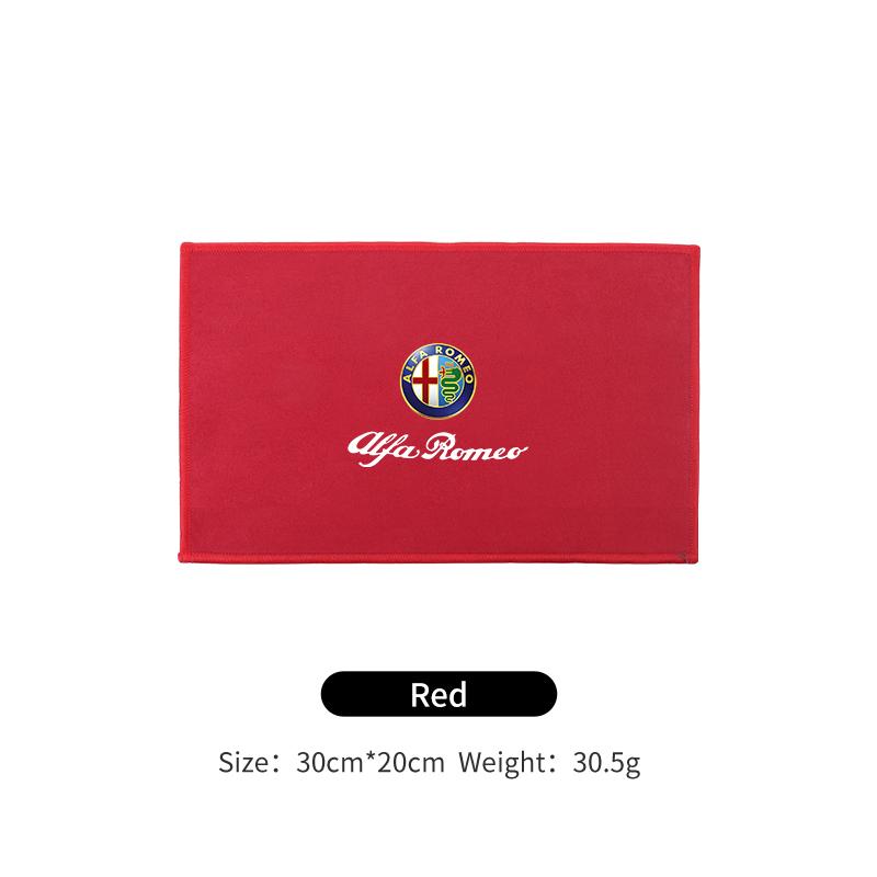 Car Logo Wash Clean Towel Microfiber Cleaning Drying Cloth For Alfa Romeo Giulietta 159 147 156 166 Mito Giulia Stelvio Tonale