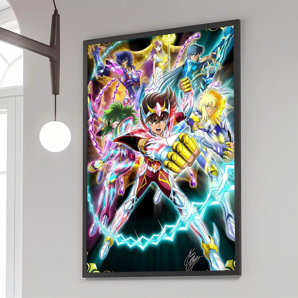 1PC Saint Seiya Poster Movie Sticky Posters Retro Kraft Paper Sticker DIY Room Bar Cafe Aesthetic Art Wall Painting