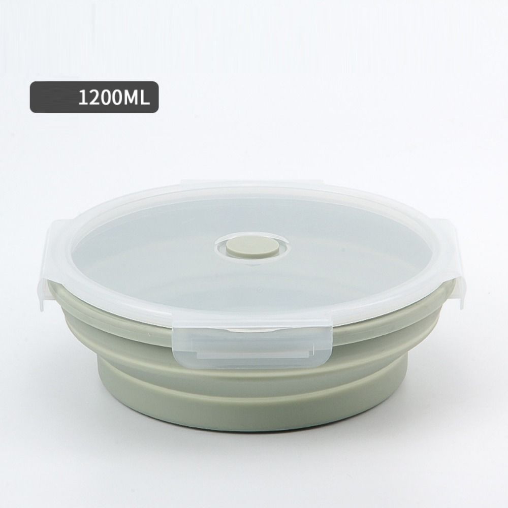 with Lids Portable Food Container Solid Colors Silicone Collapsible Bowl  Outdoor