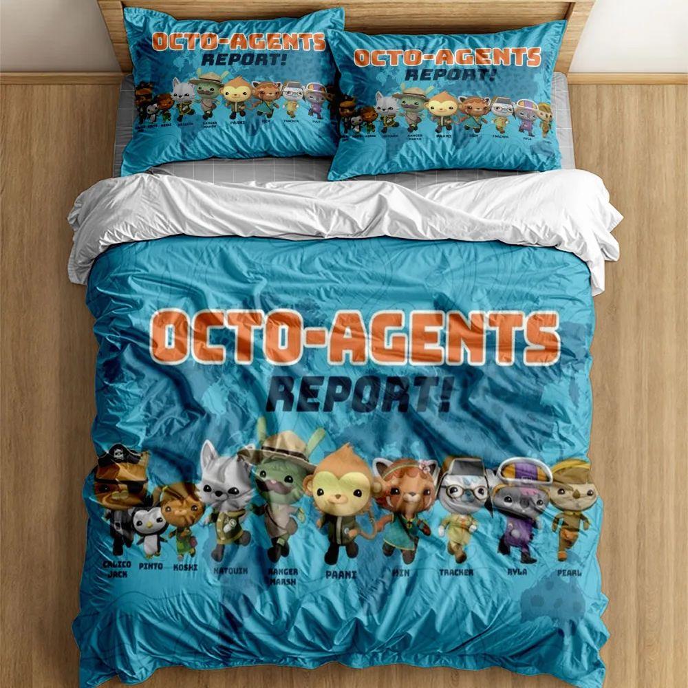 Комплект пододеяльника Octo Agents без простыни Кинг Квин Дабл Фулл Твин Односпальный Размер Комплект постельного белья