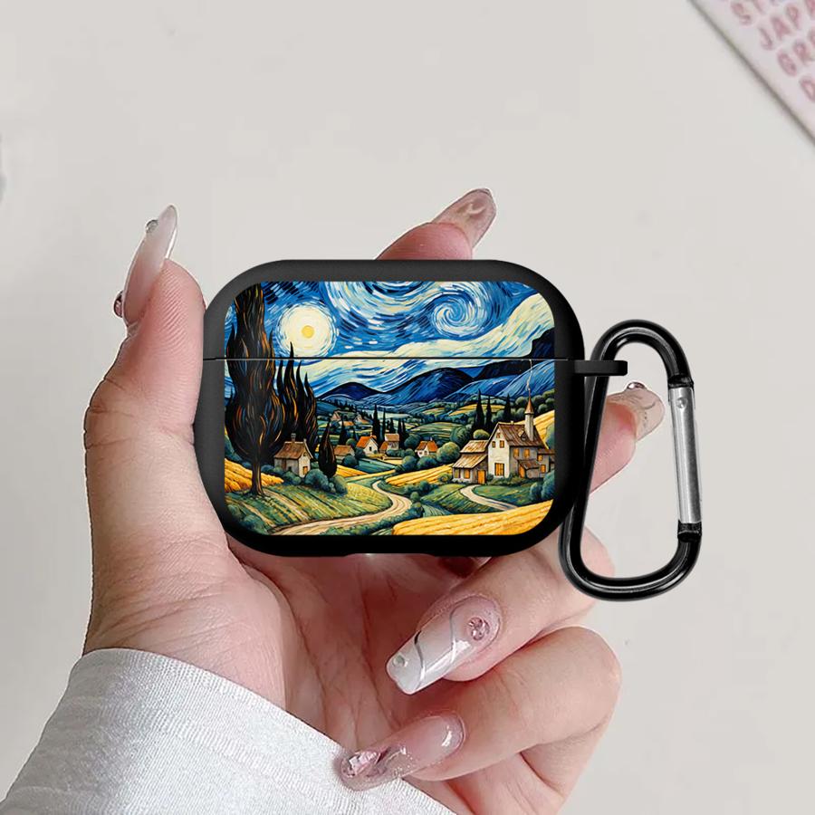 Чехол для Airpods 4 1 Pro 2 Pro3 Pro2 3 Чехлы для наушников Обложка Деревня Ван Гога