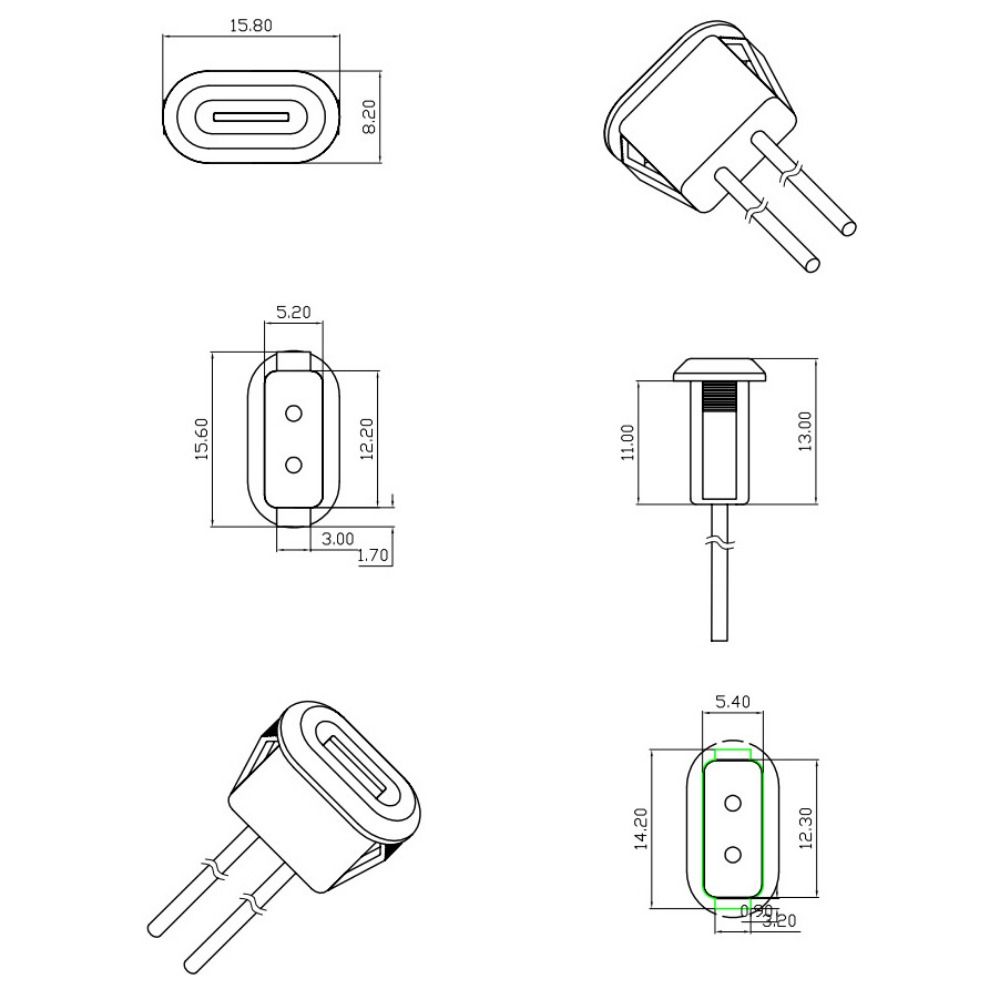 Accessories Plug Socket High Current Type-C Connector Female Socket USB-C Charger Card Buckle