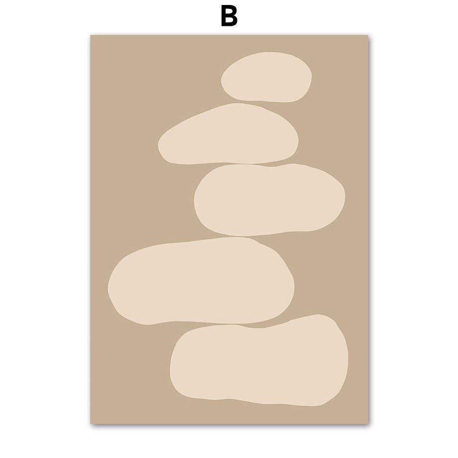 Бежевый и черный абстрактные линии геометрическое лицо настенная живопись холст картины постеры на скандинавскую тему и принт Декор фотографии для гостиной