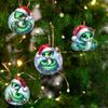 Snake Christmas Ornament Flat 2D Acrylic Cartoon Snake Pendant Festive Santa Hat Snake Ornament for Tree Door Mantel Decor