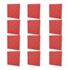 12Pcs Acoustic Panels Self Adhesive Red Sound Absorbing Dampening Panel for Office