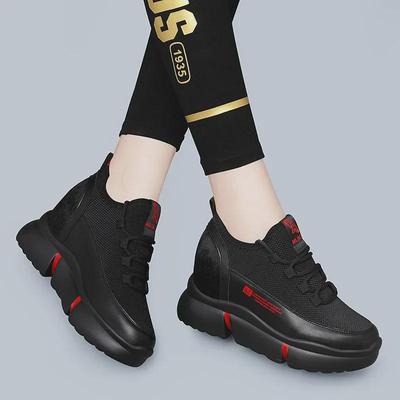 Женские кожаные туфли, увеличивающие рост, с мягкой толстой подошвой — повседневная одежда осень/зима 2024 г.