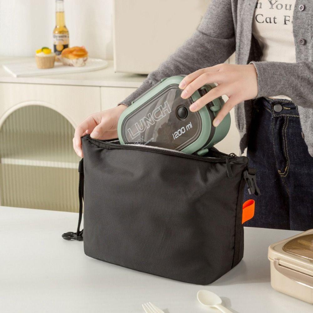 Office Worker Insulated Bag Foldable Lunch Handbag Simple Lunch Bag Storage Pouch