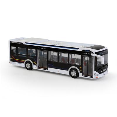 1/42 Автобус на новой энергии Сплав Металл Литой Модель автомобиля Звук и свет Оттянуть назад Идеальная игрушка для мальчиков и детей Подарки на день рождения с детьми